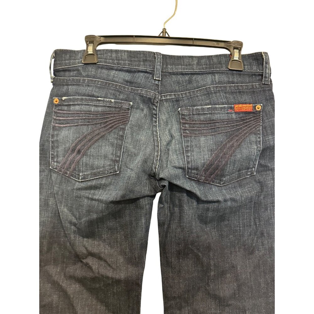 7 For All Mankind Womens Crop Jeans Size 28 Dark Wash Denim USA Made - Picture 7 of 8